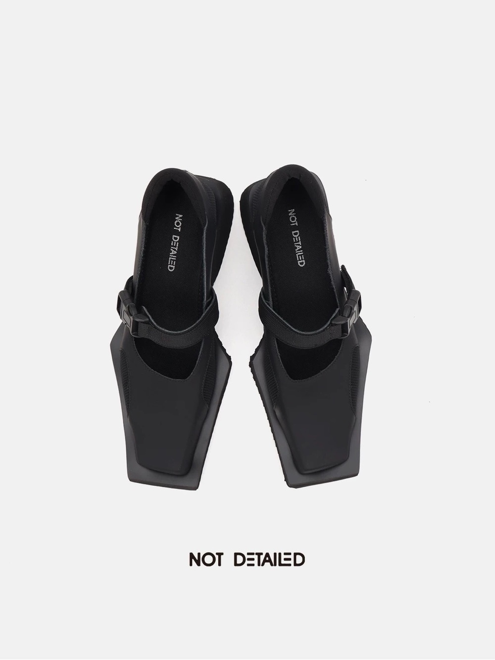 Black Leather Mary Jane Sport Flats - Picture 4 of 11